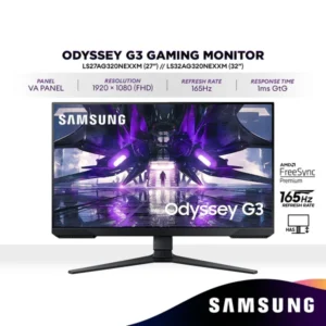 SAMSUNG Odyssey G3 Series 27" 165Hz Gaming Monitor | FreeSync Premium | VA Panel | LS27AG320NEXXM / LS32AG320NEXXM